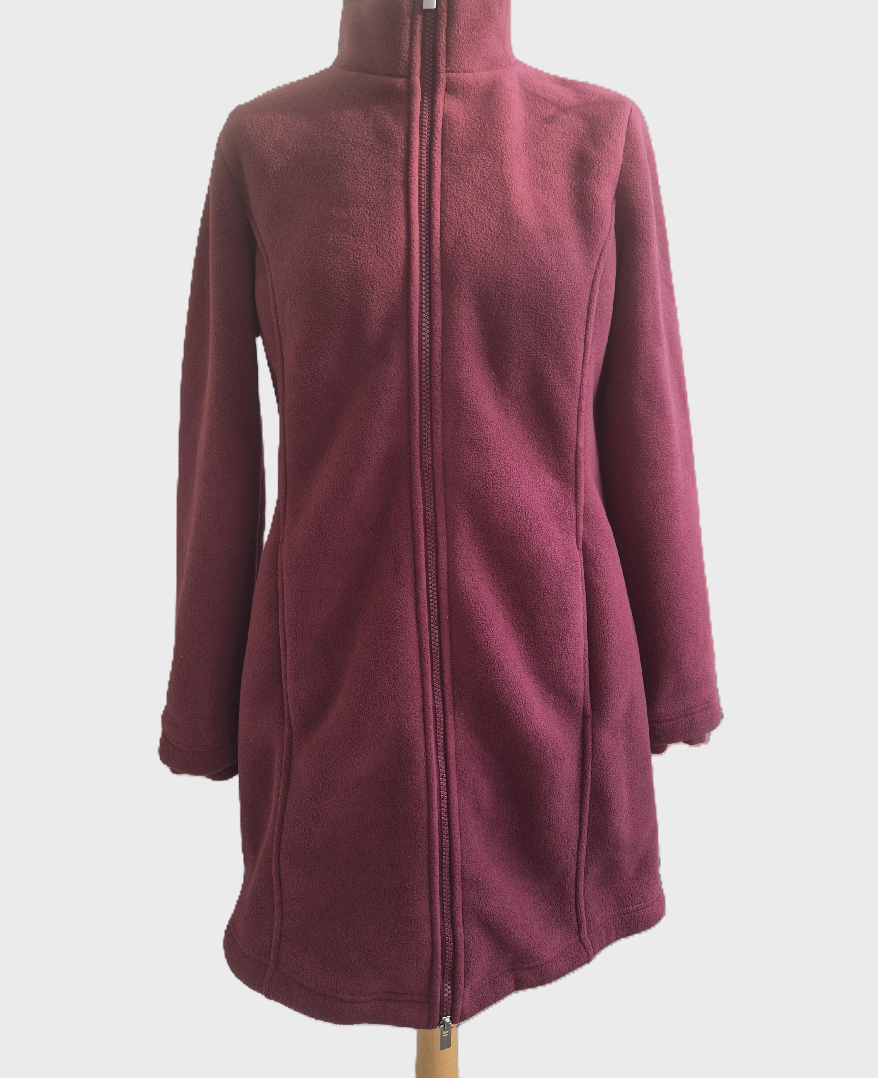Denim & Co. Double‑Zip Fleece Jumper – Maroon (S) SH