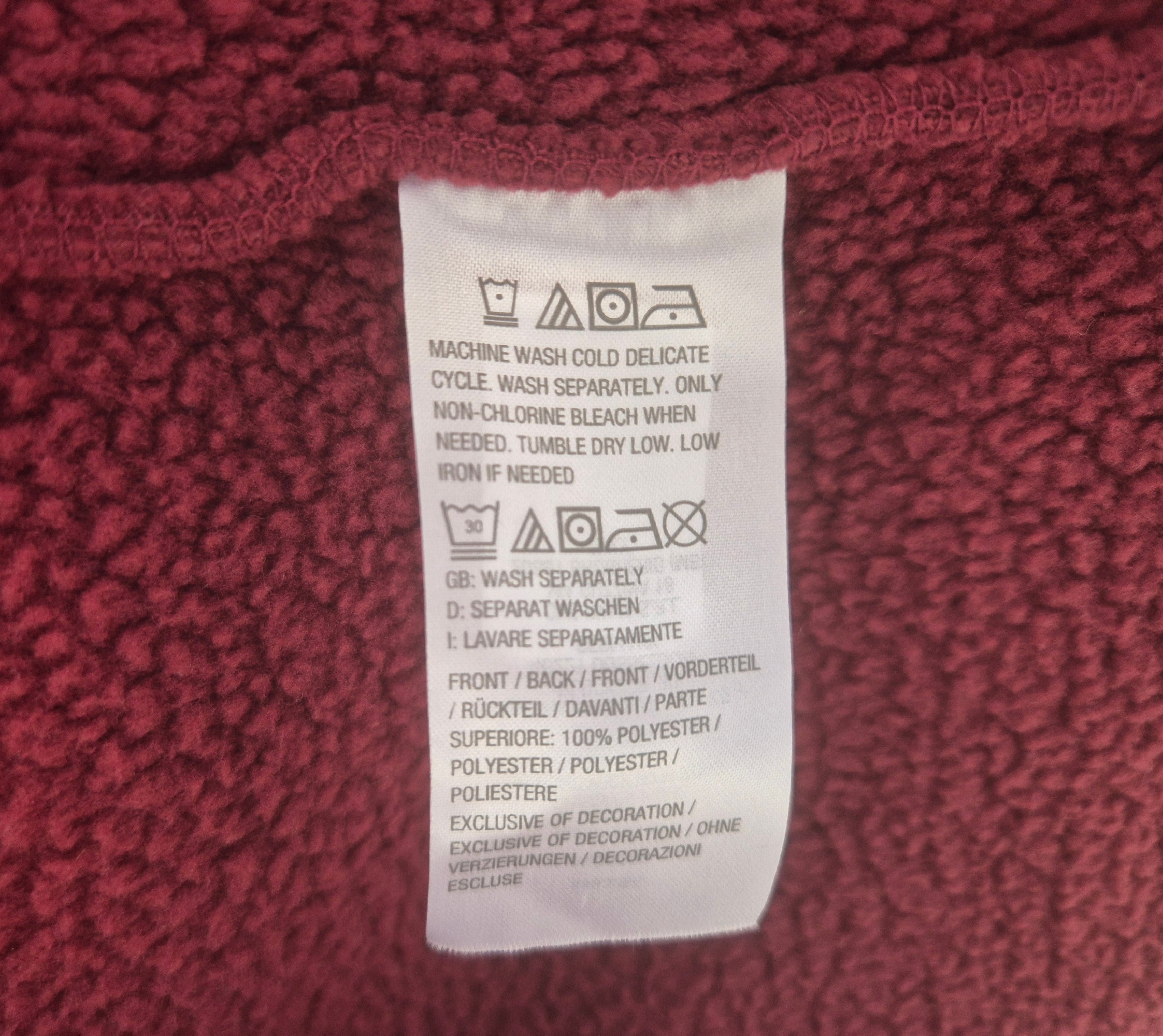 Denim & Co. Double‑Zip Fleece Jumper – Maroon (S) SH