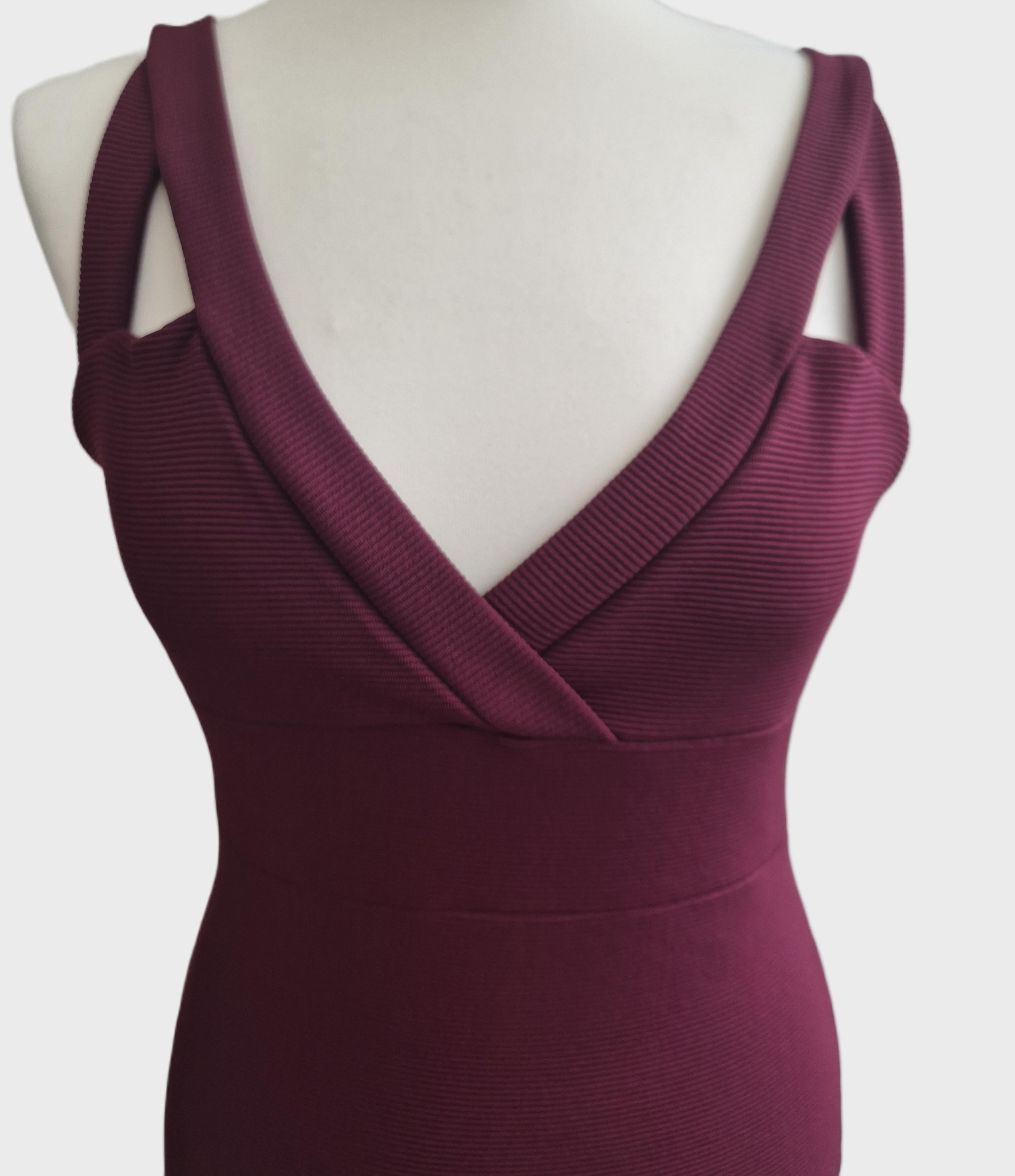 Miss Selfridge Burgundy Bandage Midi Dress (UK 12) NSH