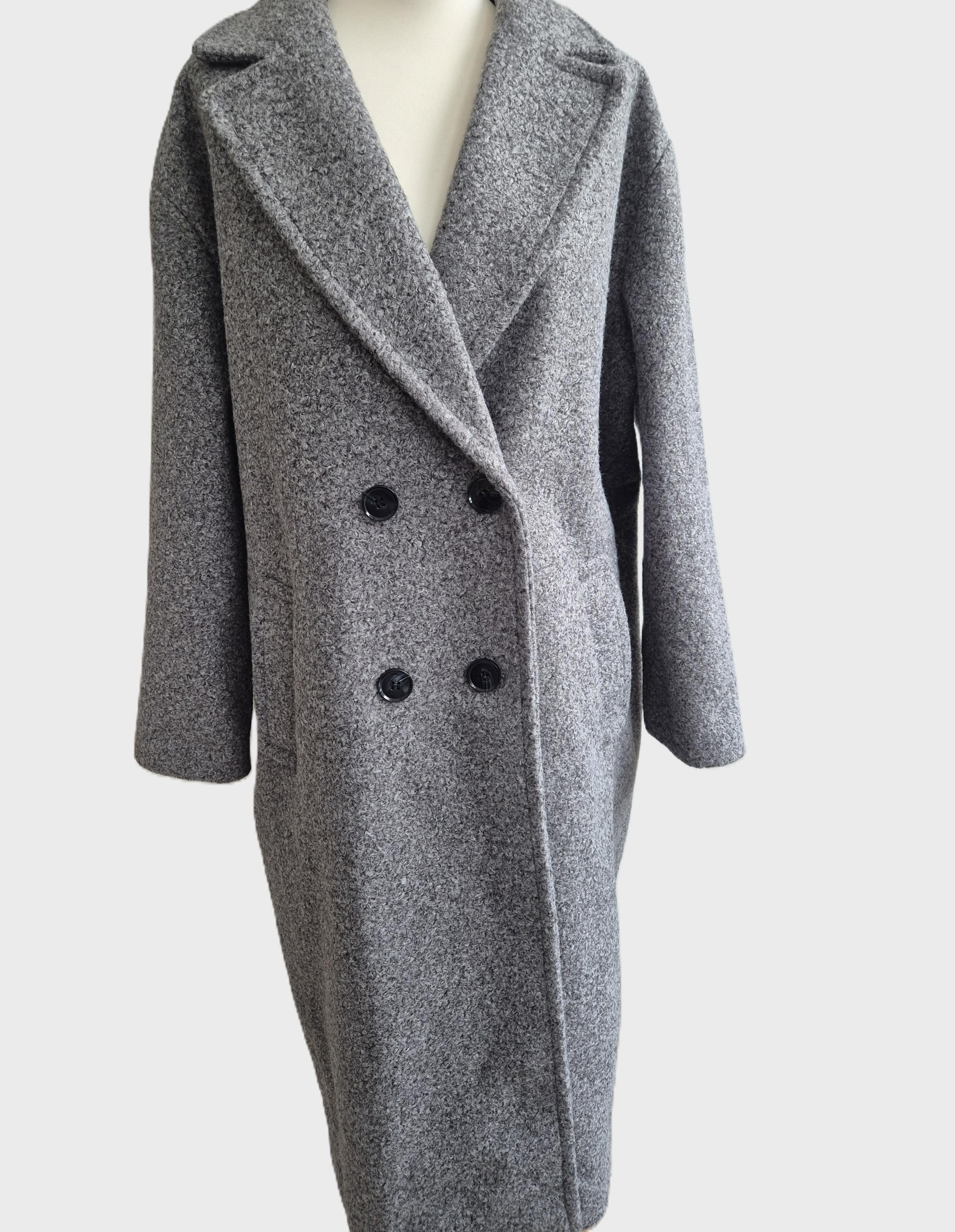 Friends Like These Grey Longline Boucle Tailored Smart Coat (UK 14) NWT